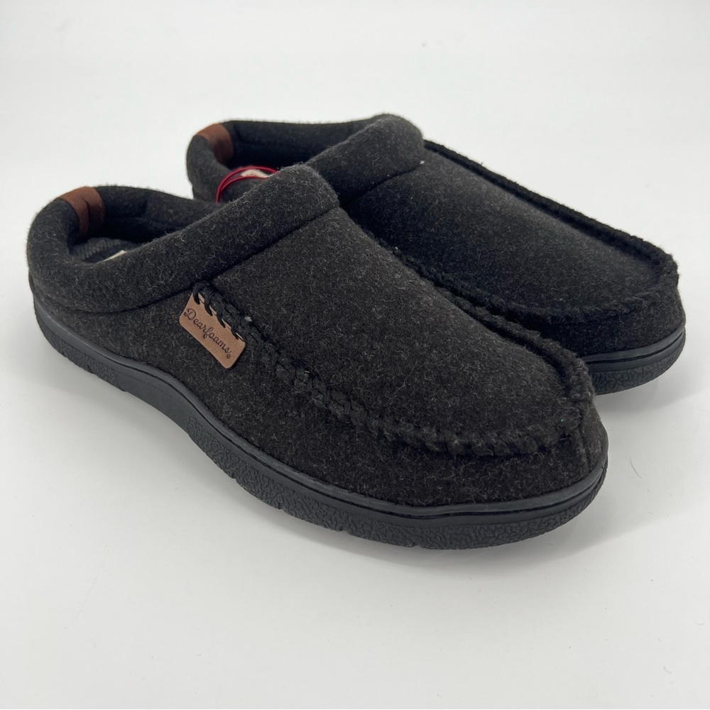 Dearfoams Black Loafers Slippers House Shoes